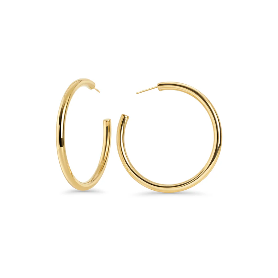 uhani MIA Liora II T126E006DO veliki zlati obročasti uhani iz jekla 316L z gladko površino