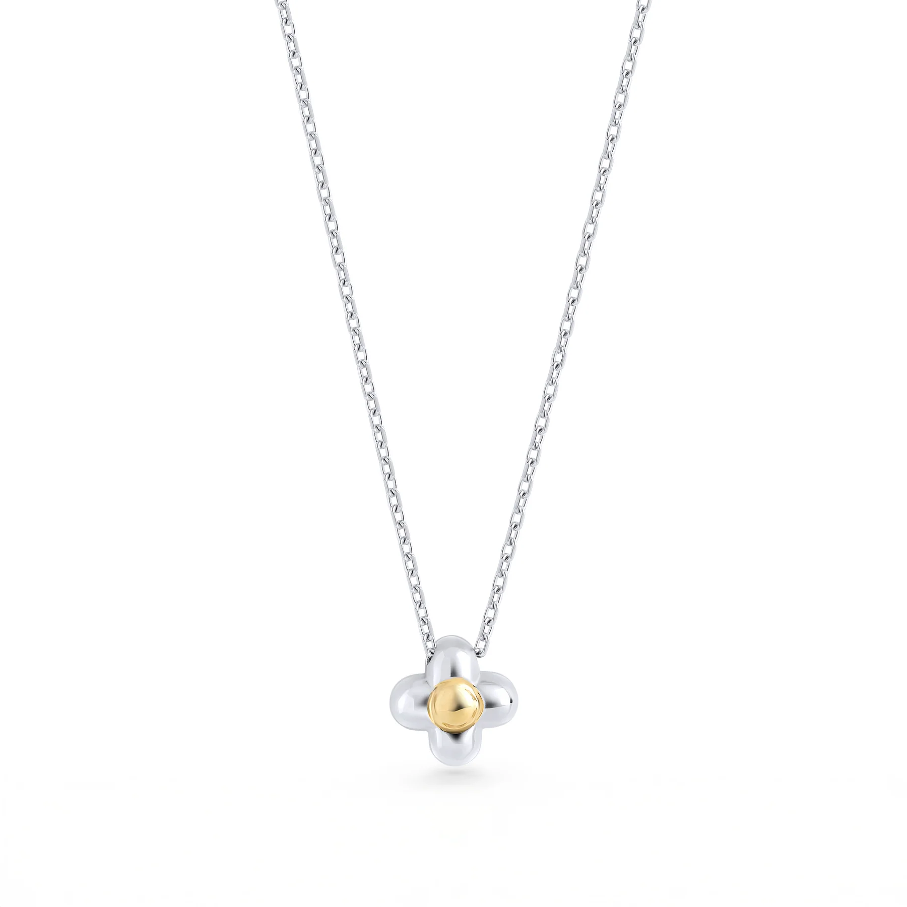 verižica MIA Eclor T126P002ARDO s cvetličnim obeskom v dvobarvni izvedbi s srebrno osnovo in zlatim detajlom