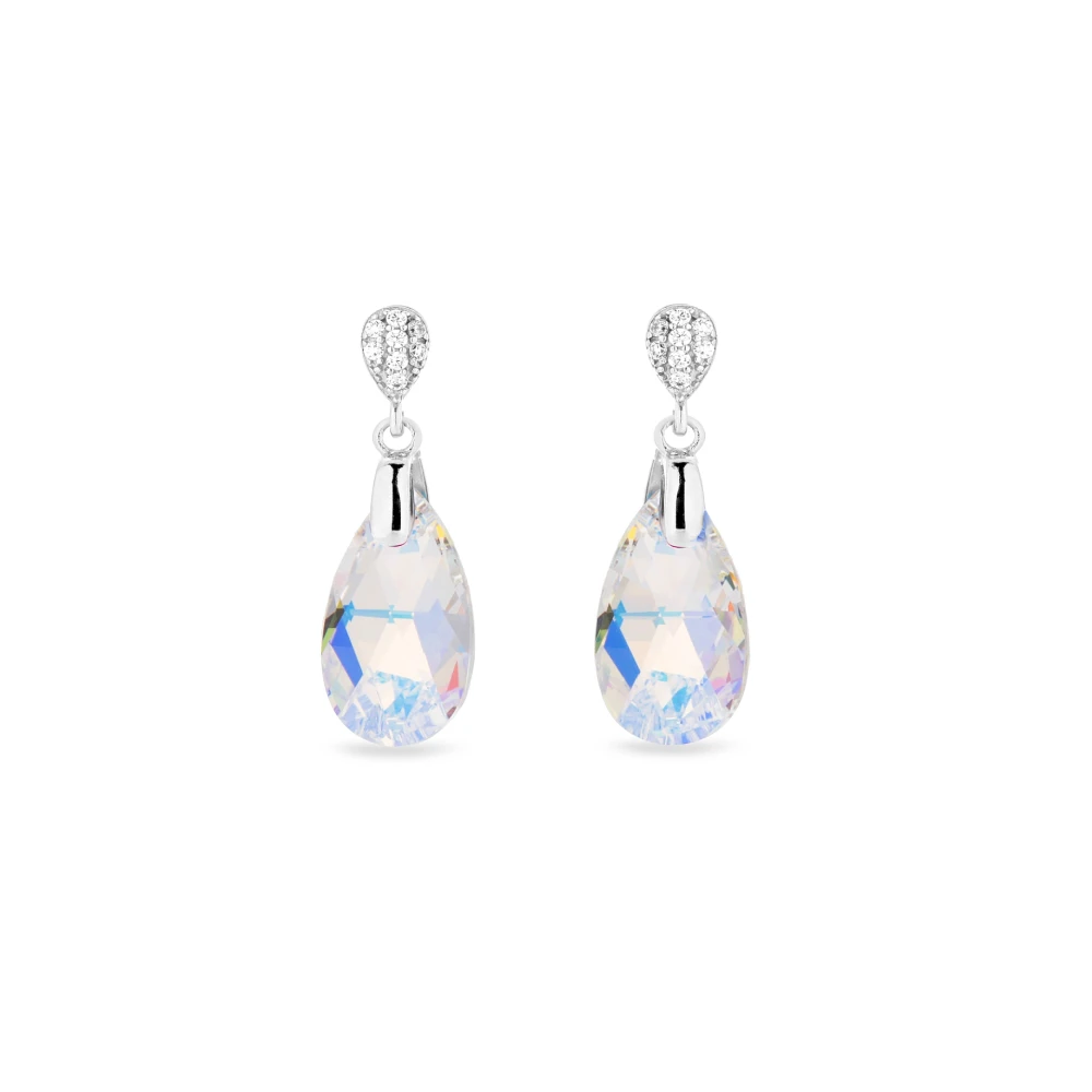 Uhani SPARK Dainty Drop KW610616AB s kapljičnimi Swarovski kristali v svetlem odtenku