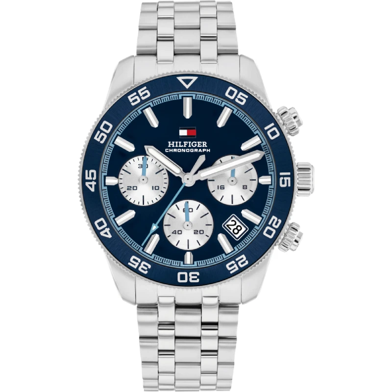 Ročna ura TOMMY HILFIGER 1710743 TH85 z modro številčnico in srebrno jekleno zapestnico